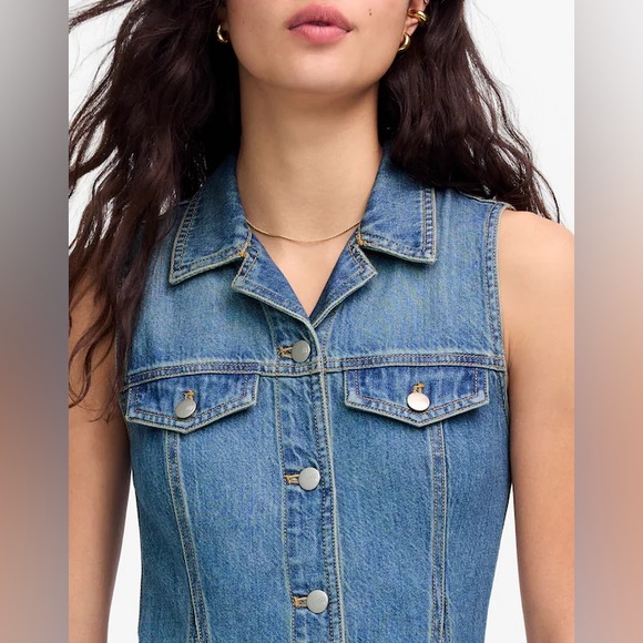 Madewell Pleated Midi Shirtdress in Billings Wash: Airy Denim Edition Sz 8 EUC - Picture 4 of 12